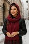 Burgundy Plain Tasseled Women's Scarf Shawl