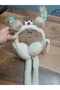 Cream Color Cute Plush Playing Headset with Figured Ears and Fluffy Sound
