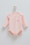 Tiny Lace Heart Detail Snap Body Pink