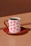 Coquette Ribbon and Heart Patterned 2-Piece Turkish Coffee Cup - 2