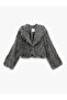 Suni Faux Fur Coat Long Sleeve Shawl Collar Short - 3