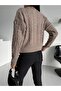Crew Neck Intermediate Length Hair Knitted Women's Sweater - 6