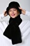 Black Soft Textured Plush Neck Collar & Hat Set of 2 - 4