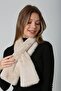 Beige Soft Textured Plush Women's Neck Collar - 5