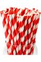Biodegradable Paper Straws (Pack of 100) - Red, Disposable Eco-Friendly Straws