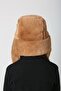 Camel Plush Fur Girl's Beret Hat with Headphones and Snap Fasteners - 5