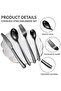 24-Piece Stainless Steel Cutlery Set with Stand Matte Black Finish - 3