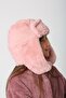PinK Plush Furry - Girl's Beanie Hat with Headphones - 3