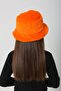 Orange Soft Textured Plush Bucket Girl's Hat - 6