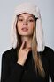 Beige Faux Fur Plush Women's Beret Hat with Earmuffs - 6