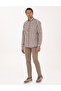 Brown Checkered Regular Fit Long Sleeve Shirt 50298846-Vr029 - 4