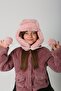 Pink Plush Fur Girl's Beret Hat with Earmuffs and Pompom - 3