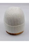 Ecru Wool Corded Unisex Beret - 2