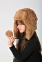 Camel Plush Fur Headband with Earmuffs and Pompom for Girls - 5