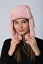 Pink Faux Fur Plush Women's Beanie Hat with Headphones - 2
