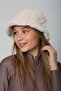 Beige Soft Textured Plush Bucket Women's Hat - 4