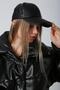 Black Faux Leather Cap Women's Hat - 5