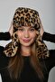 Leopard Faux Fur Plush Women's Beanie Hat with Earmuffs - 5