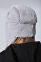 Gray Faux Fur Plush Women's Beret Hat with Earmuffs - 3
