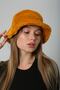 Saffron Soft Textured Plush Bucket Women's Hat - 4