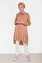 Pleated Hem Tunic with Lace-Up Collar 4066
