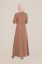 Embroidered Belted Watermelon Sleeve Dress 40586 - 3