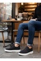Ba0911 Special Knitted Knitwear Leather Powder Detailed Black Casual Sports Shoes - 3