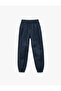 Cotton Gabardine Jogger Navy Blue Boys' Trousers 6Wkb40003Tw - 3