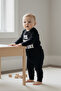 Baby Boy Girl Printed Seasonal Spring Black Bottom Top Set - 2