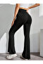 Women's Black High Waist Shaping / Sculpting Flared Leggings Bootcut - 4