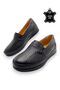 Women's Black Leather Comfort Full Orthopedic Shoes