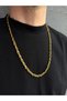 Gold Color Steel Men's Chain Necklace 65cm