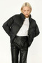 Women's Black Windproof Waterproof Padded Coat - 2