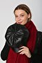 Black Faux Leather Cap Women's Hat - 4
