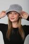 Gray Soft Textured Plush Bucket Women's Hat - 4