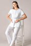 Maternity Short-Sleeved Pajama Set with Embroidery Details, Hospital Discharge, Breastfeeding, Buttoned, Sizes 24-57 - 2