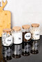 4-Piece Glass Jar with Bamboo Lid Tea Sugar Coffee Salt Storage Container Jar Set with Labels 800 ml - 7