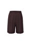 Brown Pleated Women's Bermuda Shorts