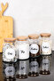 4-Piece Glass Jar with Bamboo Lid Tea Sugar Coffee Salt Storage Container Jar Set with Labels 800 ml - 6