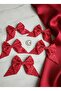 5 Pieces Handmade Red White Star Pattern Bow Buckle for 23 April 29 October 5 Pieces