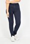 Women Skinny Fit Washed Stretchable 34 Length Denim Jeans, Navy