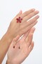 Women's Red Flower Elevator Steel Chain Necklace - Gold Color (Adjustable) - (with Surprise Gift) - 8