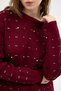 7045 Sleeve Knit Detail Stone Sweater Burgundy - 4