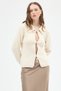 Natural Women's Tie-Up Polo Neck Knitwear Cardigan 7095 - 7