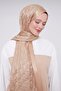Milky Coffee Triangle Pattern Deluxe Devore Shawl - 2
