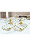 New Series 4 Piece Pasabahce Gold Gilded Metal Legs Presentation Set Cookie Holder Gift