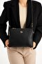 Women's Faux Leather Adjustable Cross Strap Shoulder Bag with 4 Compartments and Metal Zipper