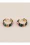 Marivelle Enamel Floral Pattern Vintage Hoop Earrings - 5