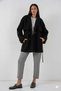 Women's Black Premium Midi Length Lined Cashmere Coat Hzl25W-Bd191571 - 2