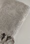 Gray Color Authentic Fringed Hand Towel 50X90 cm - 100% Cotton - Soft and Water Absorbent - 4